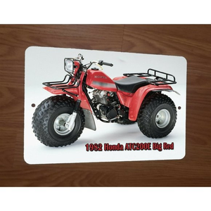 1982 Honda ATC200E Big Red Bike 3 Wheeler Quad ATV 8x12‎ Metal Wall Sign
